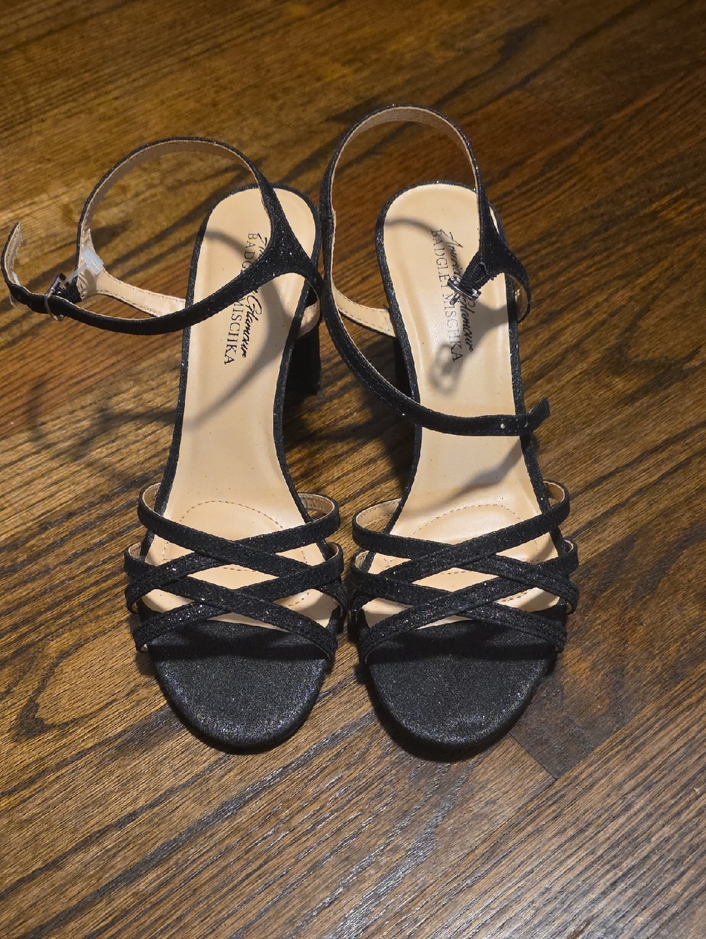Badgley Mischka Black Strappy Evening Heels